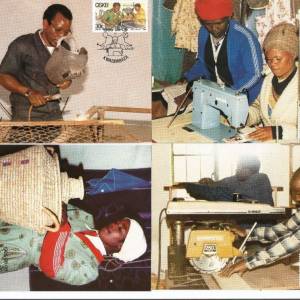 CISKEI, Small Industries, four maximum card, 1985.