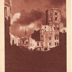 LATVIA, 1941, beautiful Post Card - Raze St.Peters Church in Riga, mint(2).